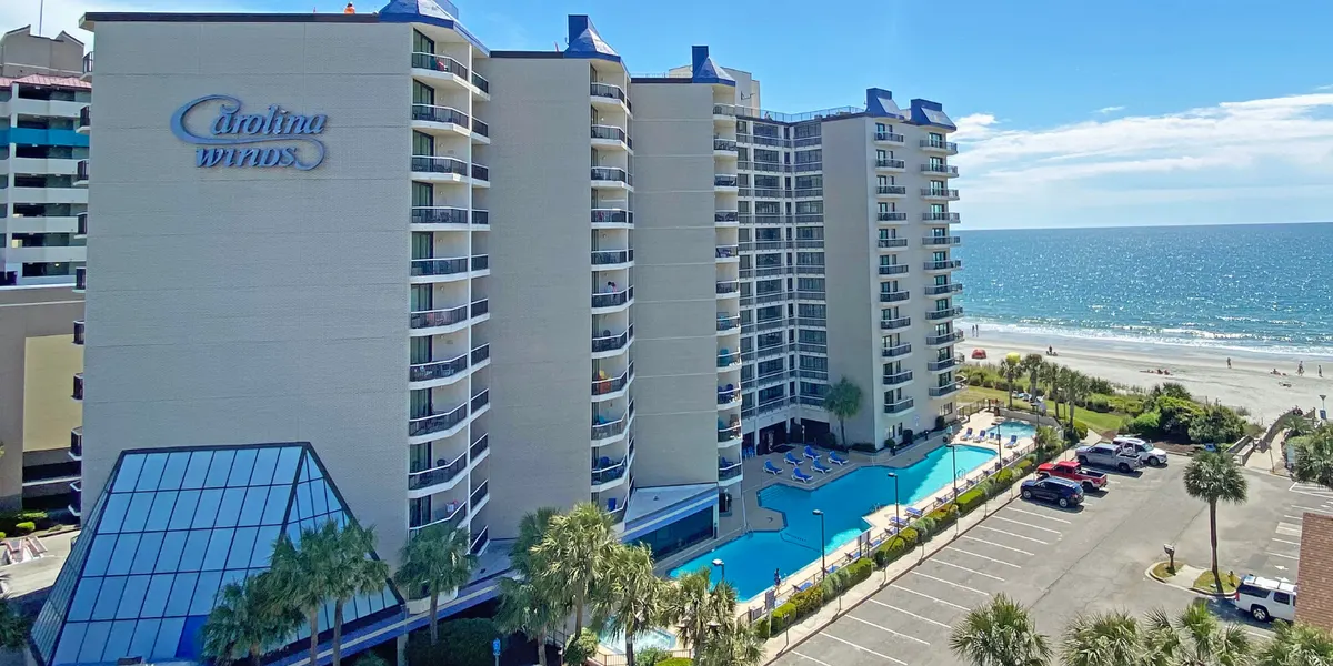 Carolina Winds Resort from the beach at the north end of Myrtle Beach