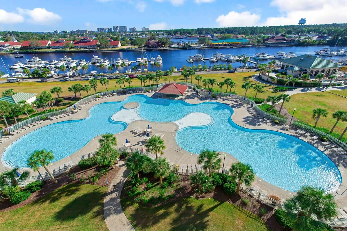 The North Tower pool at Barefoot Resort in North Myrtle Beach